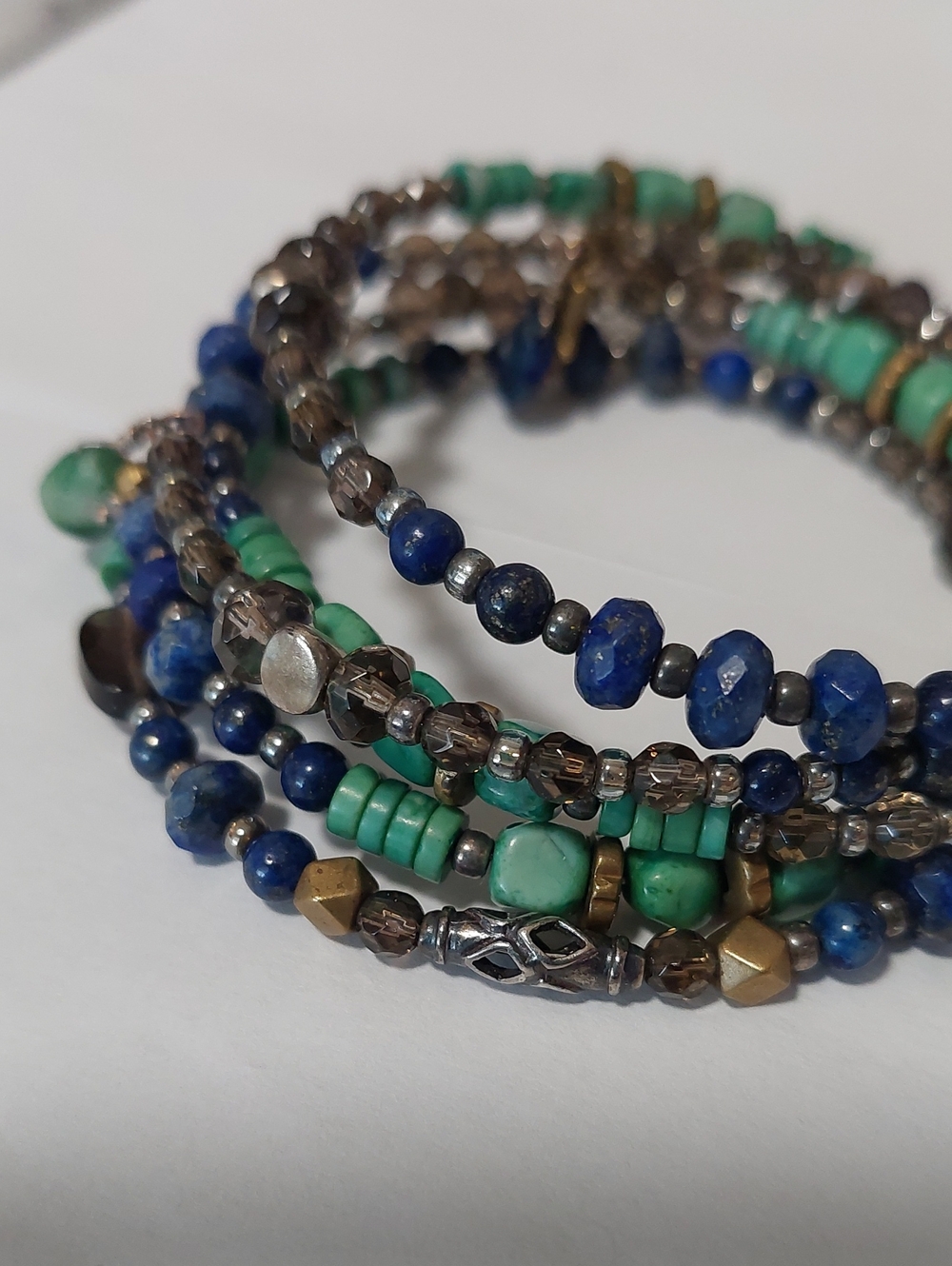 Silpada Turquoise and Blue Lapis Beaded Charm Bracelet - Picture 5 of 7